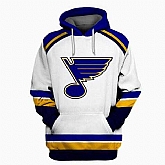 Blues White All Stitched Hooded Sweatshirt,baseball caps,new era cap wholesale,wholesale hats
